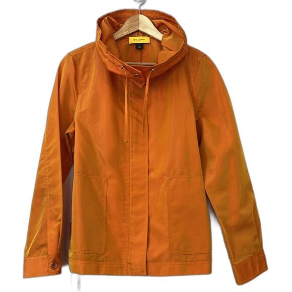 St. John Jackets & Blazers - St John Jacket Coat Windbreaker Orange Medium Iridescent Maximalism Full Zip